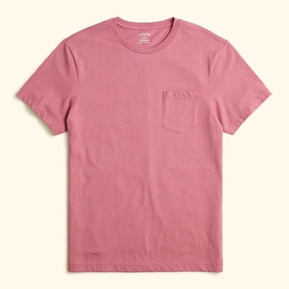 J Crew Large Faded Wine Slim Washed Jersey Pocket Tee